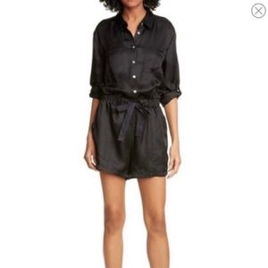Cinq a Sept Giles long sleeve drawstring romper